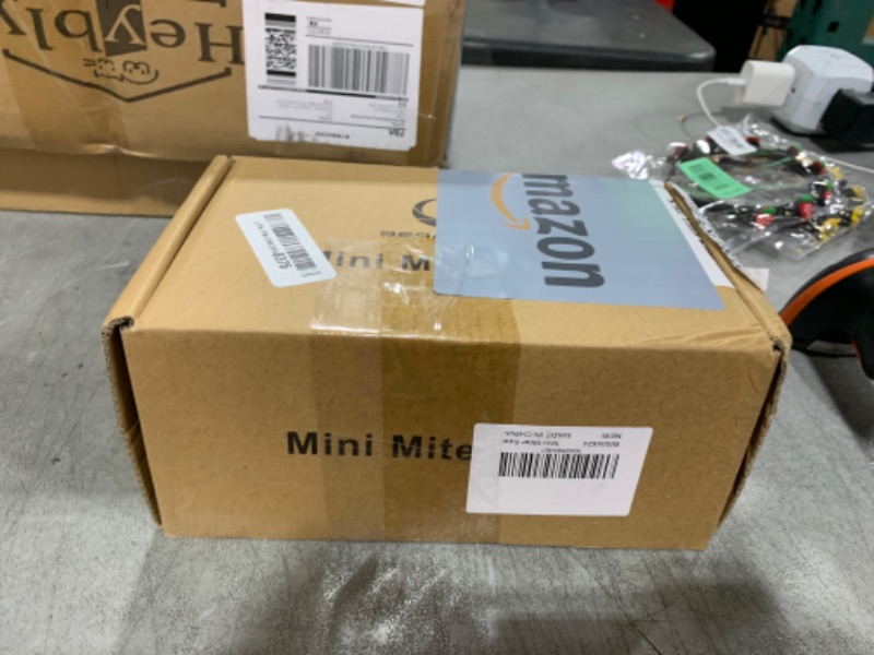 Photo 1 of BEAMNOVA Mini Miter Saw Electric Power Table Benchtop Cut-Off Chop Max 45 Degree Cutting for Crafts Miniatures Metal Wood Plastic Compound Cutter