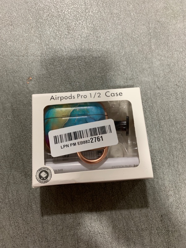 Photo 1 of ?with Safety Lock? for AirPods Pro 2nd/1st Generation Case Cover, Cute Floral AirPod Pro 2 Case Hard iPod Pro Case for Women Girly for AirPod Pro Case (2023 USB-C/2022/2019) - Rainbow Gold Marble