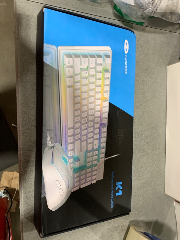 Photo 1 of Gaming Keyboard and Mouse Combo, K1 RGB LED Backlit Keyboard with 104 Keys Computer PC Gaming Keyboard for PC/Laptop (Pink)