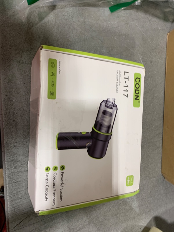 Photo 1 of CODN Handheld Car Vacuum Portable Cordless 12000PA, 2 in 1 Handheld Vacuum Cleaner and Air Duster with Multi-Nozzles and LED Light, Mini Hand Held Vacuum Rechargeable for Home, Car, Office, Pet Hair