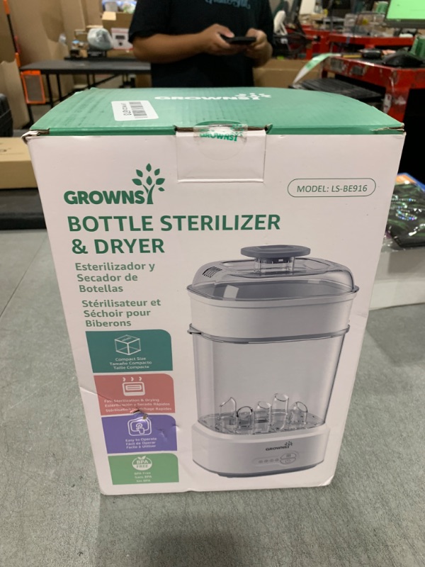 Photo 1 of GROWNSY Bottle Sterilizer and Dryer, Compact Electric Steam Baby Bottle Sterilizer (Esterilizador de Biberones), Bottle Sanitizer for Baby Bottles, Pacifiers, Pump Parts