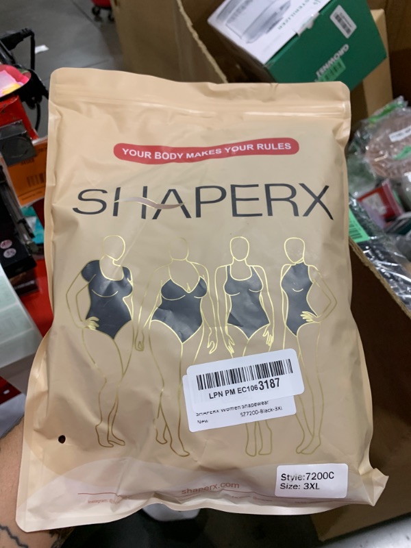Photo 1 of SHAPERX Women's Fajas Colombianas Shapewear Postpartum Tummy Control Body Shaper Butt Lifter Bodysuit,SZ7200-Black-3XL