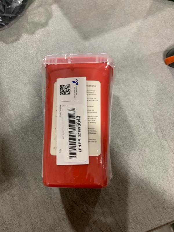 Photo 1 of Alcedo Sharps Container for Home Use 1 Quart (1-Pack) | Biohazard Needle and Syringe Disposal | Small Portable Container for Travel and Professional Use