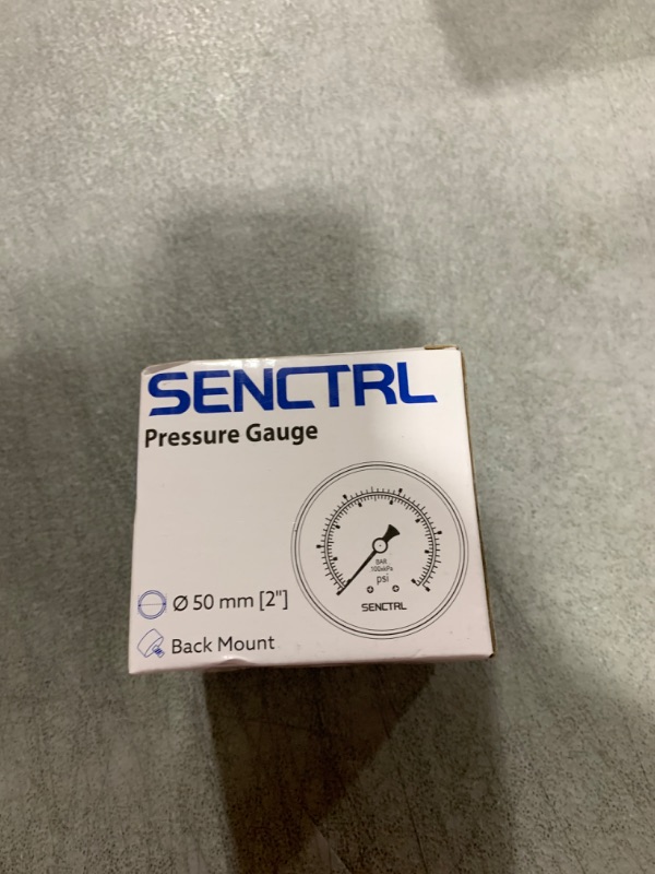Photo 1 of SENCTRL 0-200 psi Pressure Gauge, 2" Dial Size, 1/8 NPT Back Mount, Waterproof, Stainless Steel Case, for Pneumatic Regulator Air Compressor Portable Tank Water Tire Test