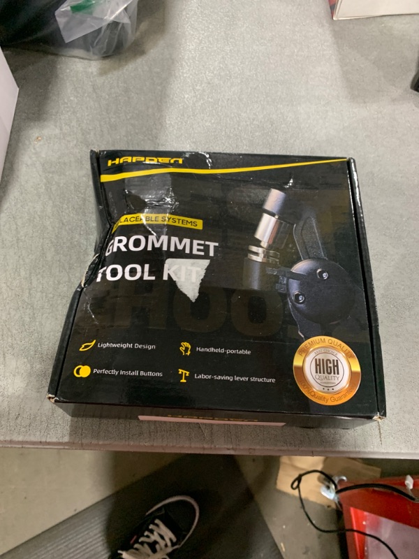 Photo 1 of HAPDEN Grommet Tool Kit, 3/8 inch Handheld Eyelet Kit Manual Grommet Press Machine with 500 pcs 10 mm Grommets
