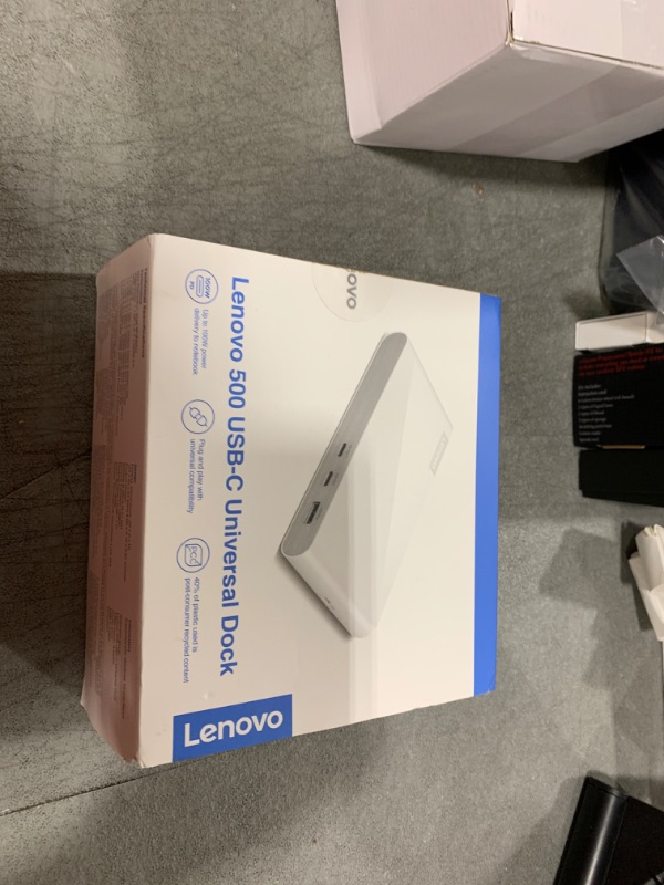 Photo 1 of Lenovo 500 USB-C Universal Dock – Laptop USB C Docking Station – Dual Display at 4K – 1DP 1.4 and 1 HDMI 2.0 – 100W – Charging for Laptop – 2 USB-C Ports – 3 USB-A Ports – Windows Compatible