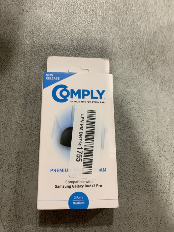 Photo 1 of Comply TrueGrip | Premium Memory Foam Replacement Earbud Tips for Samsung Galaxy Buds2 Pro | Enhanced Comfort, Secure Fit, Superior Noise Isolation, Cleaning Tool | Black, Medium (3 Pairs)