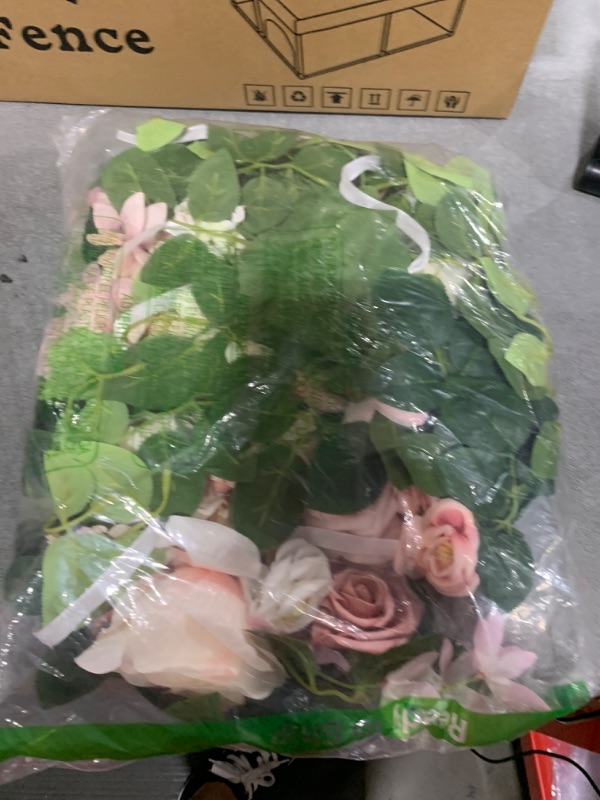 Photo 1 of BMQDSM Pack of 2 Artificial Flowers for Backdrop Decoration, Wedding Arch Flowers,Reception Welcome Sign, Eucalyptus Garland, Suited to Aisle Decor and Wedding Arches(Champagne Pink)