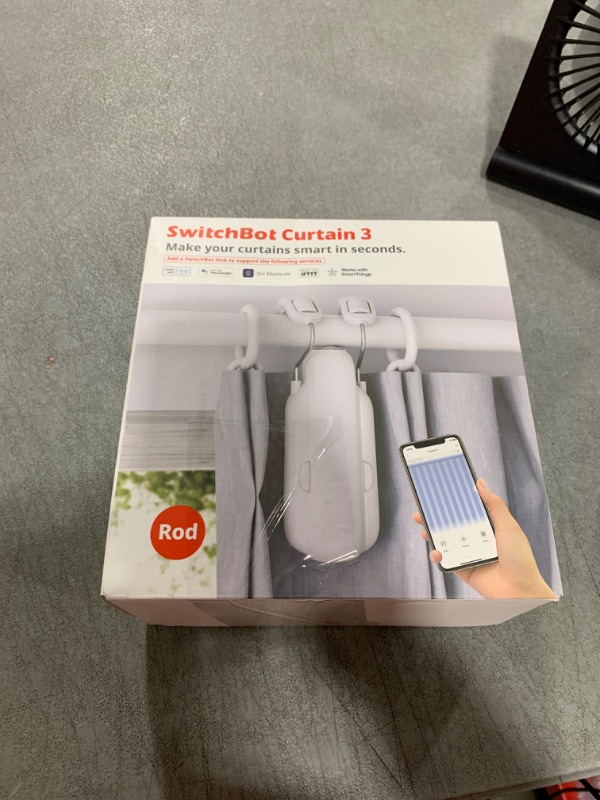 Photo 1 of SwitchBot Automatic Curtain Opener - Bluetooth Remote Control Smart Curtain with App/Timer, Upgraded High-Performance Motor, Add SwitchBot Hub to Work with Alexa, Google Home, HomeKit (Curtain 3, Rod)