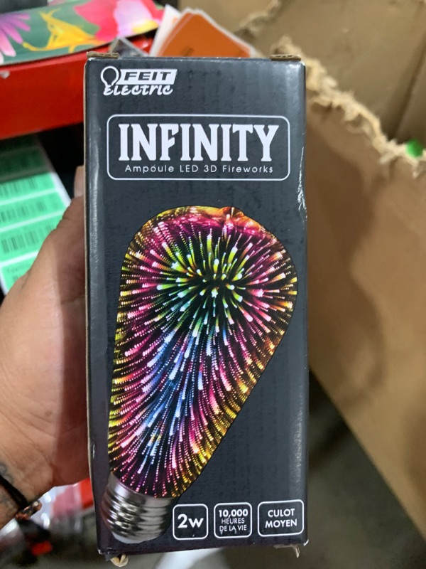 Photo 1 of FEIT Electric Infinity 3D Fireworks LED Light Bulb, ST19 LED Bulb, ST19/PRISM/LED,1 Count (Pack of 1), Multicolor