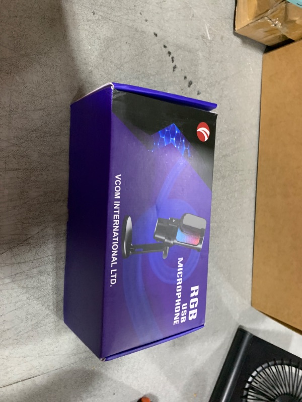 Photo 1 of VCOM Gaming USB Microphone, Condenser Dynamic Mic for Podcasting, Streaming, with Quick Mute, Desktop Stand, Pop Filter, RGB Indicator, Shock Mount, Rotate gain Button, Compatible with PS4/5/PC