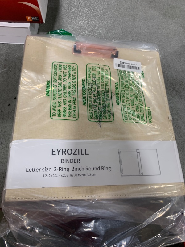 Photo 1 of EYROZILL 3 Ring Binder 2 Inch, Binder for Letter Size (11" x 8.5") with 5 Tab Dividers, File Folder Labels and Low Profile Clipboards, Tulip White