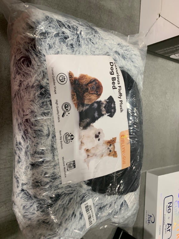 Photo 1 of JOLLYVOGUE Dog & Cat Bed, Calming Anti-Anxiety Pet Bed for Small Dogs, Fluffy Donut Cushion for Small and Medium Pets (20")
