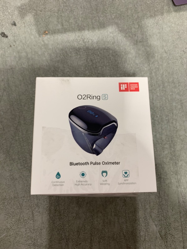 Photo 1 of Wellue O2Ring-S Oxygen Monitor with Vibration Reminder, Bluetooth Pulse Oximeter Tracks SPO2 and Pulse Rate, 24 hrs Battery Life, 4*10 Hours Built-in Memory, Rechargeable Pulse Ox with Free PC & APP