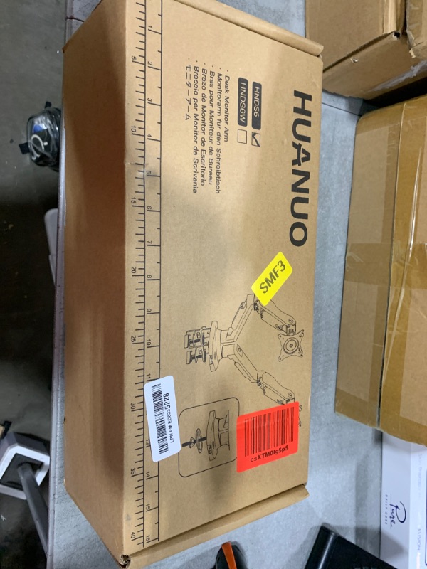 Photo 1 of HUANUO Dual Monitor Stand - Full Adjustable Monitor Desk Mount Swivel Vesa Bracket with C Clamp, Grommet Mounting Base for 13 to 32 Inch Computer Screens - Each Arm Holds 4.4 to 19.8lbs