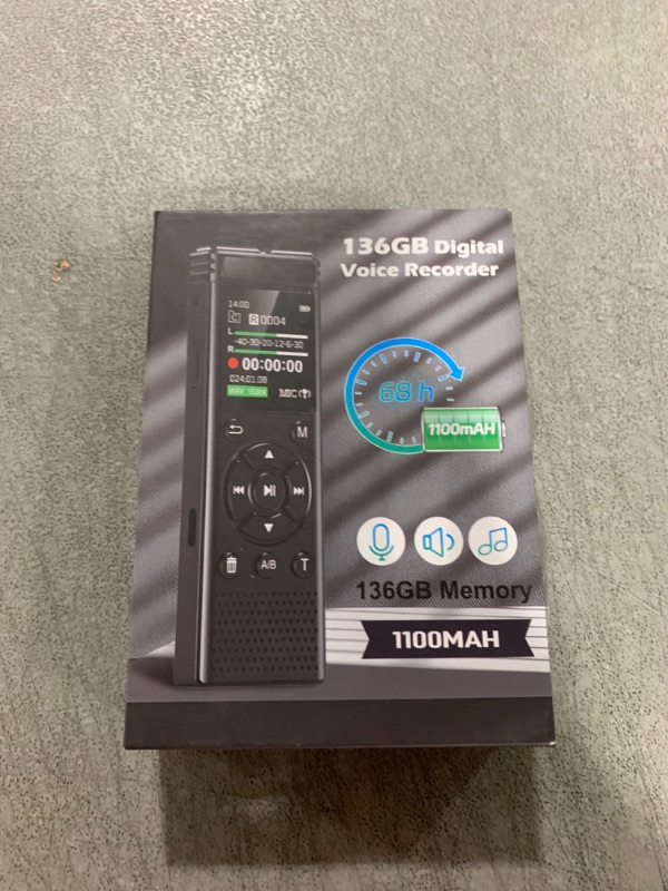 Photo 1 of 136GB Digital Voice Recorder with Playback,9000 Hours Audio Recording Device,Voice Activated Recorder with Noise Reduction,A-B Repeat,Mp3 Player and Password for Lectures Meeting/Classes/Interviews