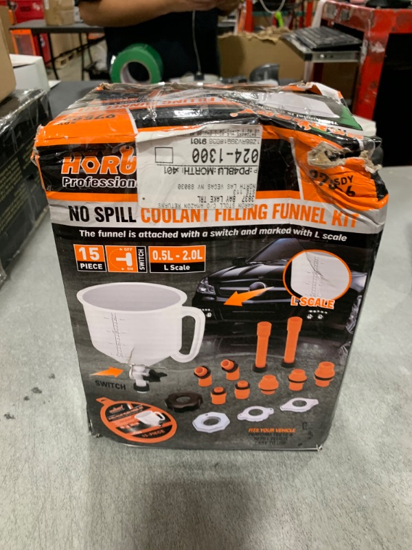 Photo 1 of HORUSDY No-Spill Coolant Funnel Kit, Spill Proof Funnel Bleeder with Adapters. Universal Fitment