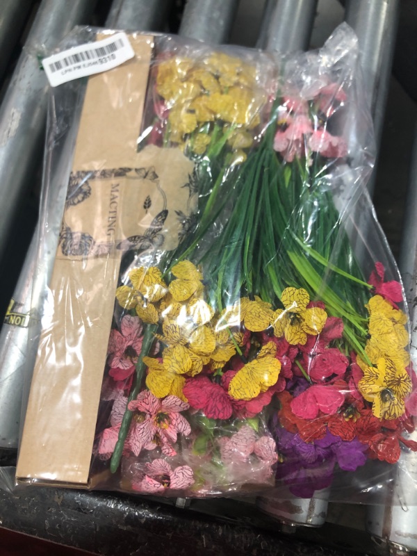 Photo 1 of MACTING Artificial Flowers for Outdoors 6 Bundles Fake Flowers UV Resistant Faux Plastic Plants No Fade for Planters Window Box Patio Porch Garden Yard Indoor Outside Summer Decorations(Mix Color-1)
