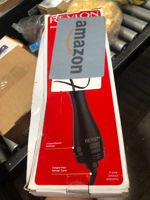 Photo 1 of REVLON One-Step Hair Dryer and Styler - Root Booster Round Brush for Styling, Dryer Brush for Fast and Easy Salon-Quality Blowout, More Shine and Less Frizz (1-1/2 in)