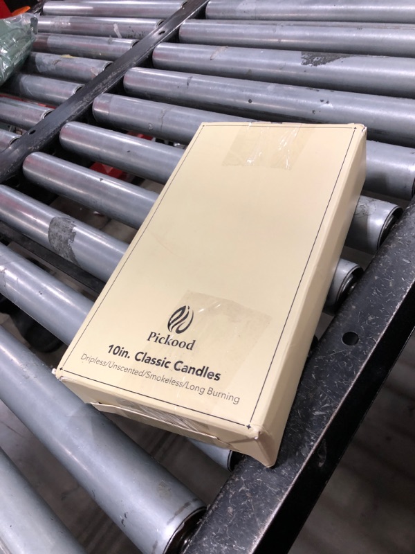 Photo 1 of Pickood New Burning Formula Unscented Dripless 10-Inch Taper Candles Set of 12 - Olive Green, for Wedding, Dinner - Smokeless, Long Burning - Hand Poured, Colored Tall Candlesticks - Verde Oliva