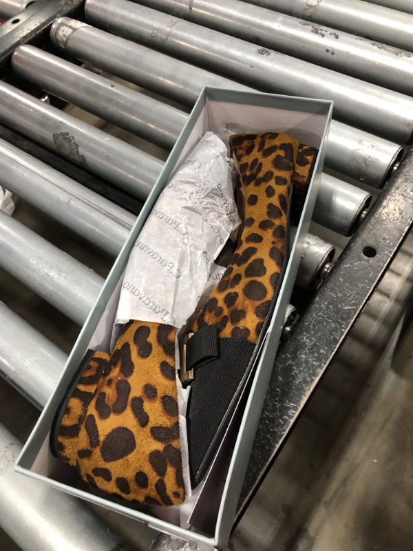 Photo 1 of C.Paravano Women's Pointed Toe Ballet Flats with Bow Slip-On Dressy Flats for Women Comfortable Elegant Casual Shoes for Work Part Daily Wear (Size 9.5,A2 Leopard)