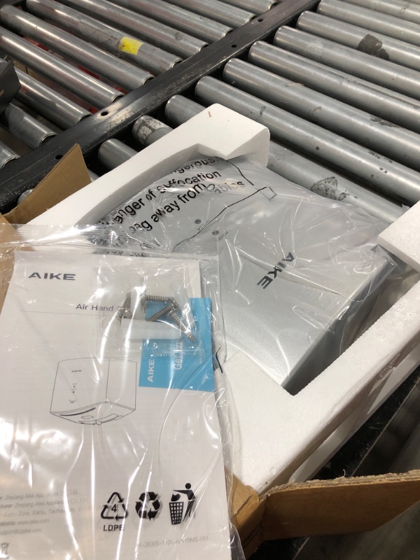 Photo 1 of AIKE Air Wiper Compact Hand Dryer 110V 1400W Silver (with 2 Pin Plug) Model AK2630