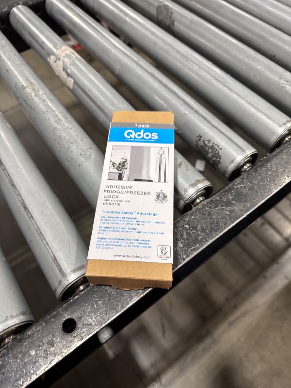 Photo 1 of Qdos Safety Adhesive Fridge/Freezer Lock | Chrome | Easy One Handed Operation - Patented ZeroPinch Design - Unique Modern Design Refrigerator Lock - Baby Proofing Doesn't Have to be Ugly