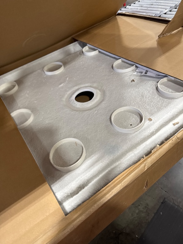 Photo 1 of DreamLine SlimLine 36 in. D x 54 in. W x 2 3/4 in. H Center Drain Single Threshold Shower Base in White, DLT-1136540
