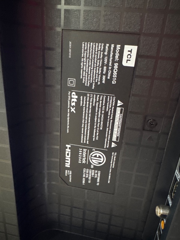 Photo 1 of TCL 98-Inch Q65 QLED 4K UHD Smart TV with Google TV (98Q651G, 2024 Model) Dolby Vision, Dolby Atmos, HDR Pro+, Game Accelerator Enhanced Gaming, Voice Remote, Works with Alexa, Streaming Television