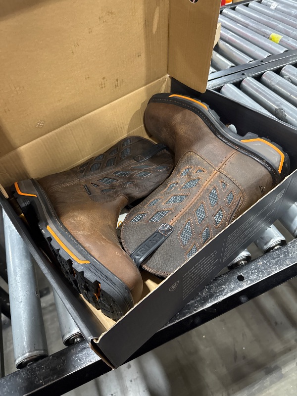 Photo 1 of ARIAT Men's Big Rig Tread VentTEK Composite Toe Work Boot, Graphite/Earth, 11.5 Extra Wide