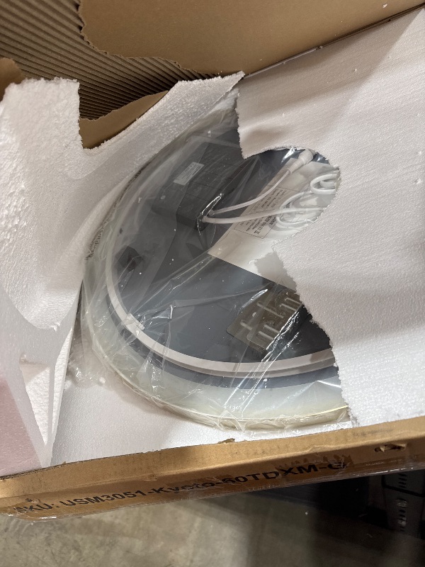 Photo 1 of S'bagno 24'' Round Gold LED Mirror for Bathroom with Frontlit & Backlit, LED Vanity Mirror with Metal Frame, Anti-Fog, Stepless Dimmable, 3 Colors Temperature
