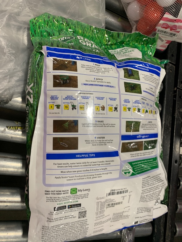 Photo 1 of Scotts Turf Builder Rapid Grass Sun and Shade Mix, Combination Seed and Fertilizer, Grows Green Grass in Just Weeks, 16 lbs.