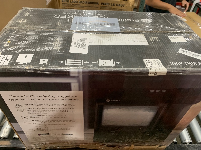 Photo 1 of GE Profile Opal 2.0 XL with 1 Gallon Tank, Chewable Crunchable Countertop Nugget Ice Maker, Scoop Included, 38 lbs in 24 Hours, Pellet Ice Machine with WiFi & Smart Connected, Black Stainless