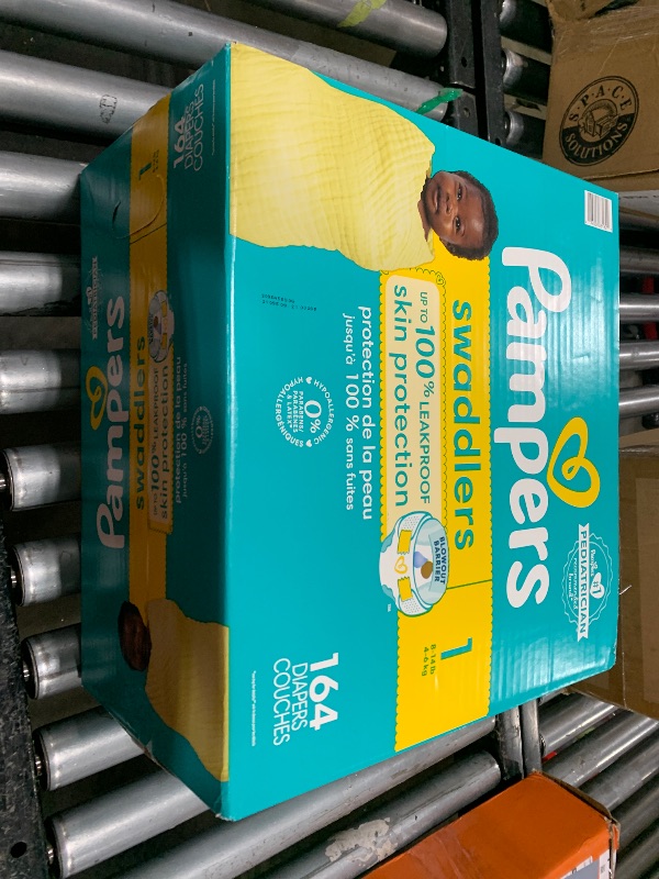Photo 1 of Pampers Baby Diapers - Swaddlers - Size 1, 164 Count, Ultra Absorbent Disposable Infant Diaper
