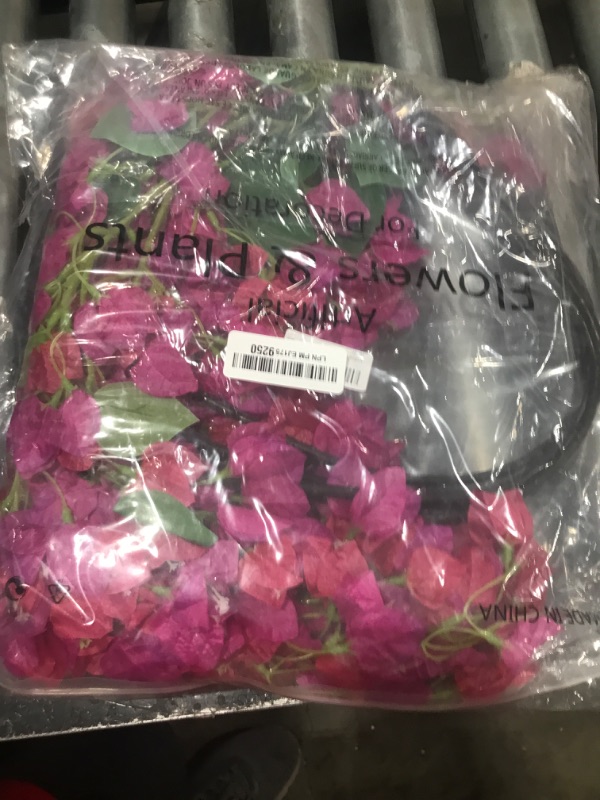 Photo 1 of Artificial Flowers Silk Bougainvillea Branches Faux Artificial Bougainvillea Floral Stems Long Plant Branches 45" for Wedding Centerpieces, Table Runner, Home Decoration (Fushia Mixed - Pack of 4pcs)