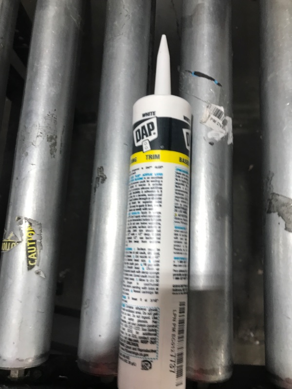 Photo 1 of DAP INC 18152 10.1oz White Alex Plus Acrylic Latex Caulk with Silicone