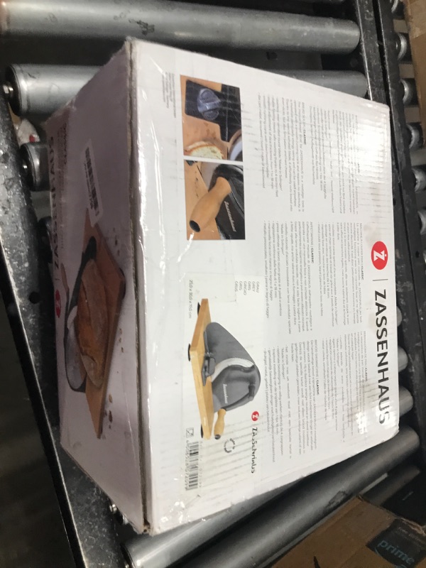 Photo 1 of Zassenhaus Original Classic Adjustable Bread Slicer for Uniform Slices - Bread Slicer for Homemade Bread - 18/8 Stainless Steel Blade Sourdough Cutter - Gray, 11.75" x 8"