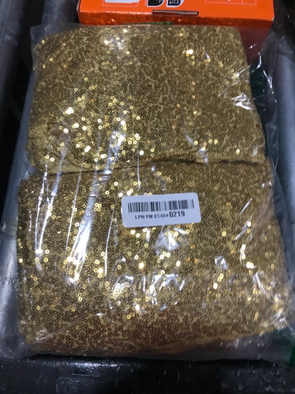Photo 1 of 12 Packs 12 X 72 Inch Sequin Table Runner Glitter Dining Table Runner for Birthday Wedding Engagement Bridal Baby Shower Bachelorette Holiday Celebration Party Supplies Decorations (Champagne Gold)