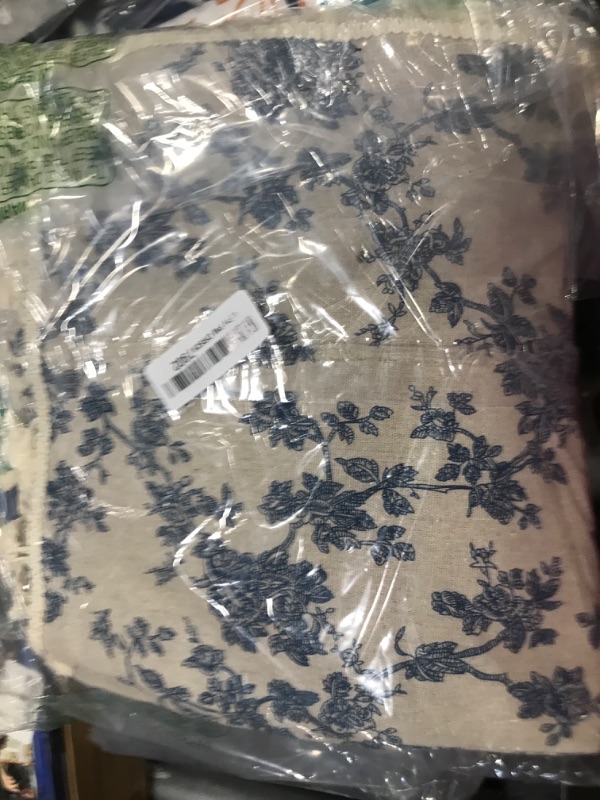 Photo 1 of Vintage Floral Curtains for Living Room 94 Inch Length Grommet Linen Window Draps 2 Panels Light Filtering Flower Patterned Curtain for Bedroom Dining Room Kitchen Decor