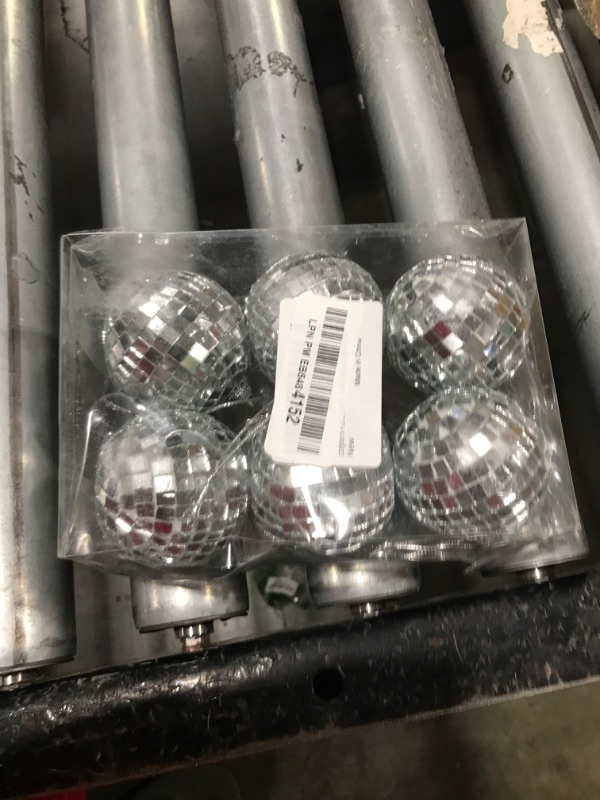 Photo 1 of 6 Pcs 2.4 Inch Christmas Balls Shatterproof Reflective Mirror Disco Balls for Wedding Party Holiday Decoration