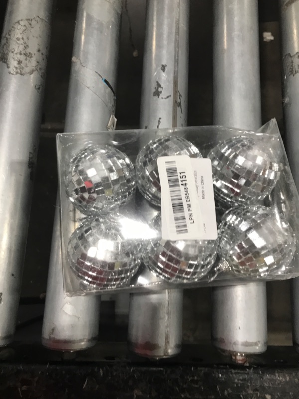 Photo 1 of 6 Pcs 2.4 Inch Christmas Balls Shatterproof Reflective Mirror Disco Balls for Wedding Party Holiday Decoration