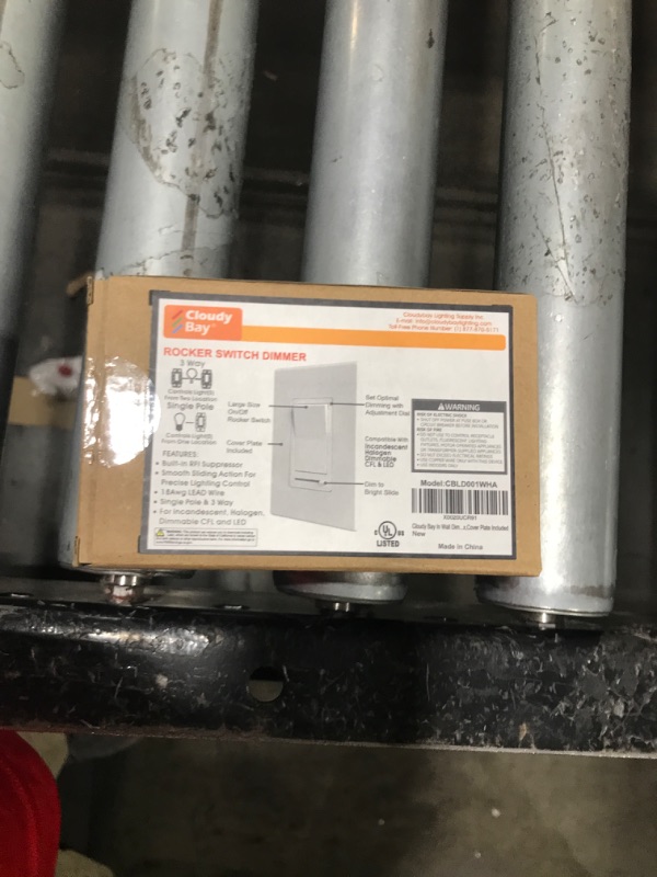 Photo 1 of Cloudy Bay in Wall Dimmer Switch for LED Light/CFL/Incandescent,3-Way Single Pole Dimmable Slide,600 Watt max,Cover Plate Included