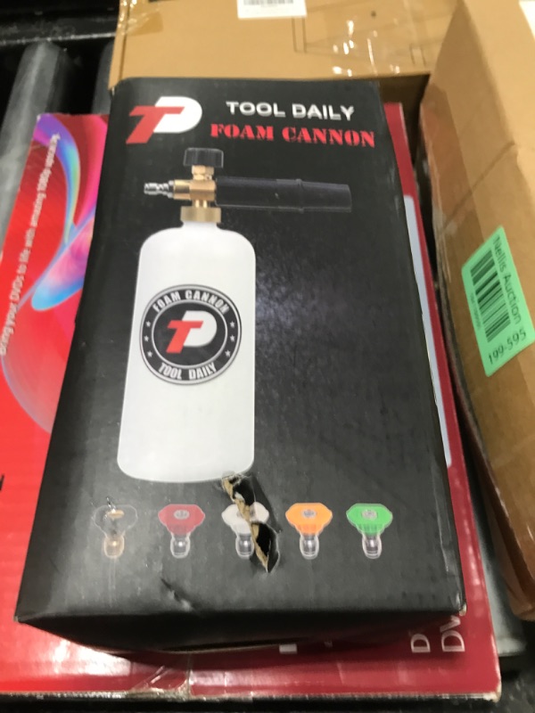 Photo 1 of Tool Daily Foam Cannon with 1/4 Inch Quick Connector, 1 Liter, 5 Pressure Washer Nozzle Tips