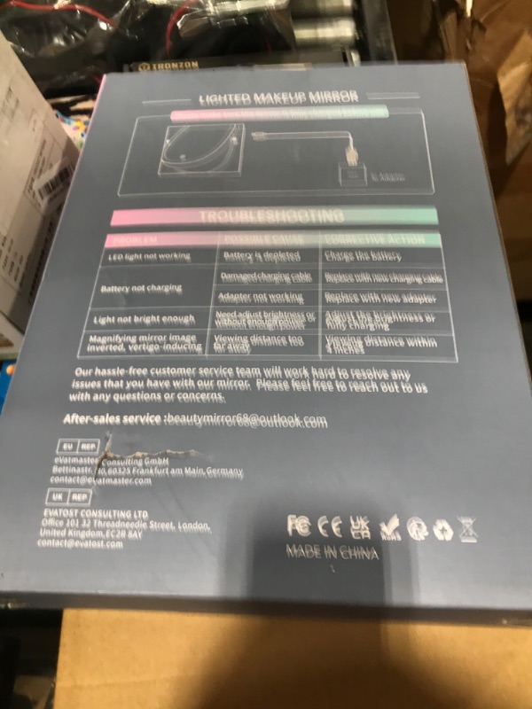 Photo 1 of FUNTOUCH Rechargeable Wall Mounted Lighted Makeup Vanity Mirror, Double Sided 1X/7X Magnification, 3 Dimmable Light Settings, Extension Arm, Oval Frame, Ideal for Makeup