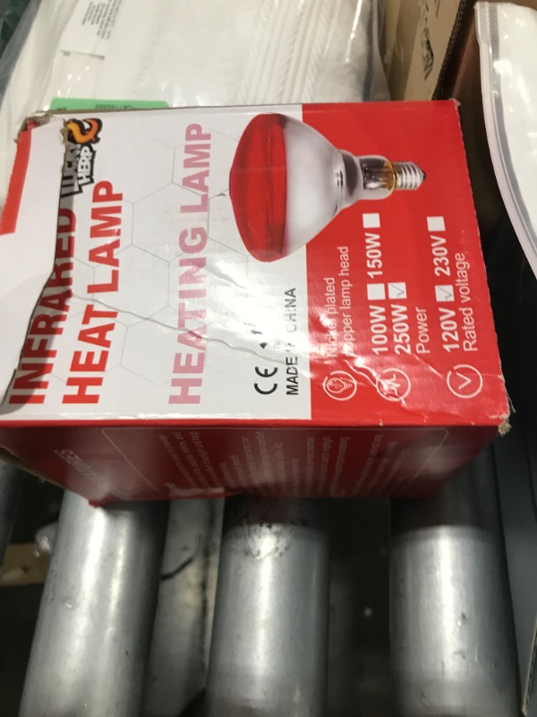 Photo 1 of LUCKY HERP Infrared Heat Lamp for Chickens - 250 Watts Red Heat Lamp Bulb 1 Pack, Heat Light Bulb for Brooder Coop, Food Service, Chicks, Pet, Reptile