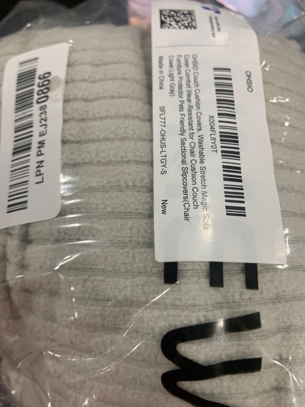 Photo 1 of OHSIO Sectional Couch Covers, Wear Resistant Stretch Sofa Covers Washable Soft Couch Cushion Covers Anti Slip Furniture Protector Sofa Slipcovers for Pets (1 Piece Chair Cover, Light Gray)