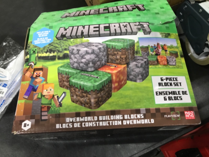 Photo 1 of PLAYVIEW BRANDS Six Officially Licensed Minecraft Kid Sized Giant Inflatable Building Blocks, Bunkrs 22"x22"x22"