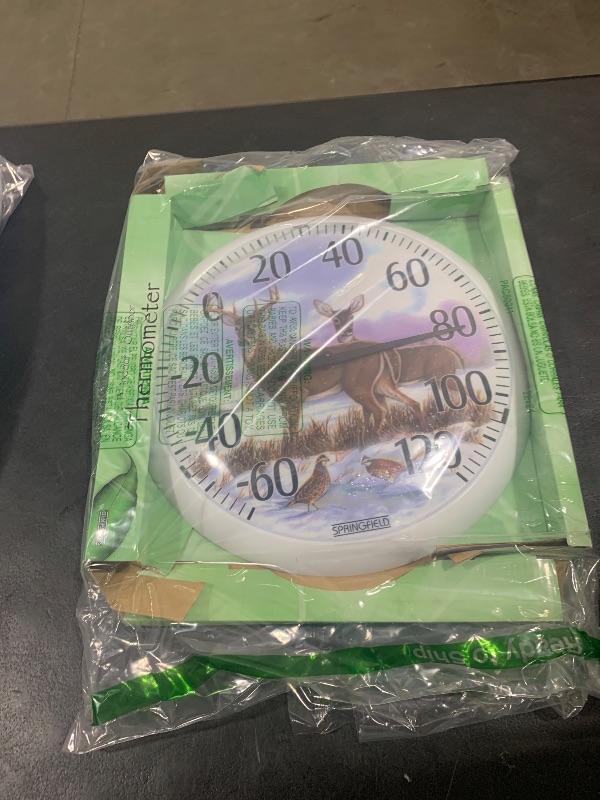 Photo 1 of Springfield Indoor Outdoor Thermometer, Wireless Outdoor Thermometer with Large Numbers for Patio, Pool, and Indoor Areas, 13.25-Inch, Winter Deer