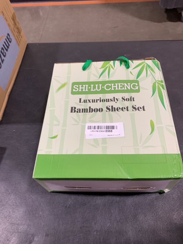 Photo 1 of Shilucheng Extra Deep Pocket Queen Sheets, Blend Rayon Derived from Bamboo_, Cooling & Breathable Bed Sheets Fits 18"-24" Thick Mattress, Hotel Silky Bedding Set, Dark Grey