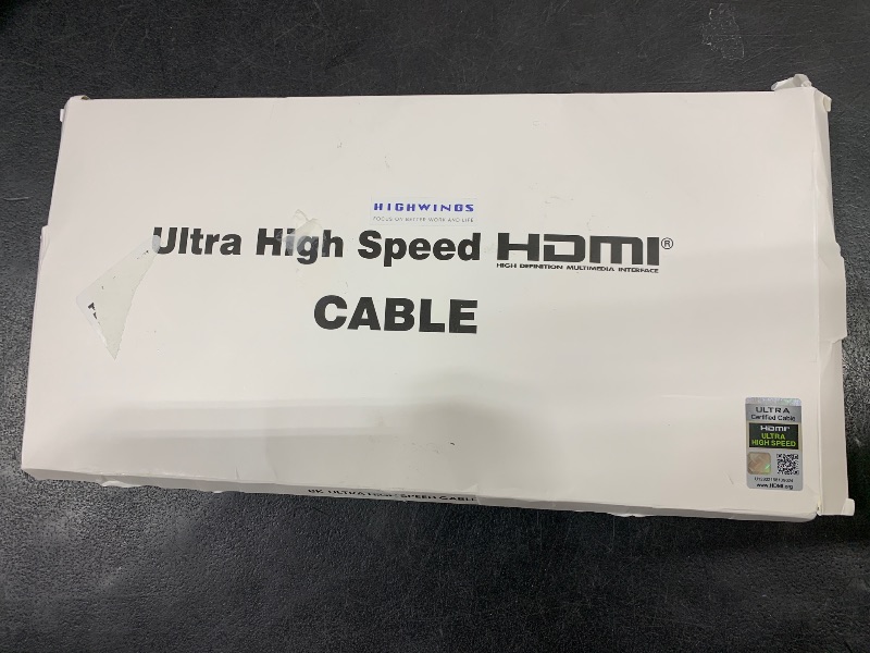 Photo 1 of 10K 8K HDMI 2.1 Cable 1-Pack 6.6FT, Highwings Certified 48Gbps Ultra High Speed Slim HDMI Cord,Support 4K@120Hz 8K@60Hz, HDCP 2.2&2.3, Dynamic HDR,eARC,DTS:X, Compatible with Roku TV/HDTV/PS5/Blu-ray